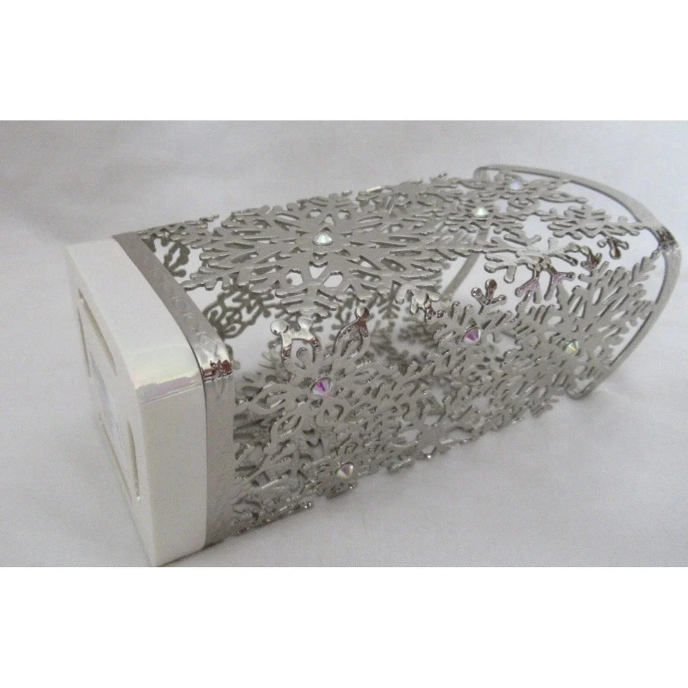 NEW Bath & Body Works Hand Soap Sleeve Holder Iridescent Snowflakes Holiday